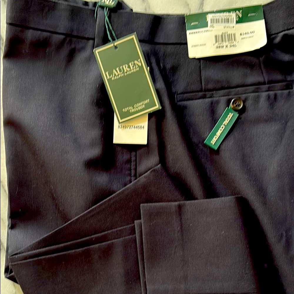 Lauren Ralph Lauren Total Comfort Navy Wool Slacks